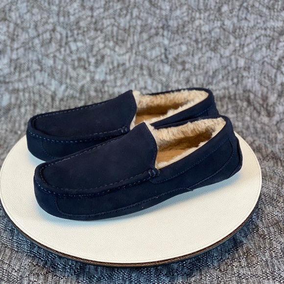 UGG Ascot Slipper Men's 10 - True Navy Suede - Picture 1 of 10